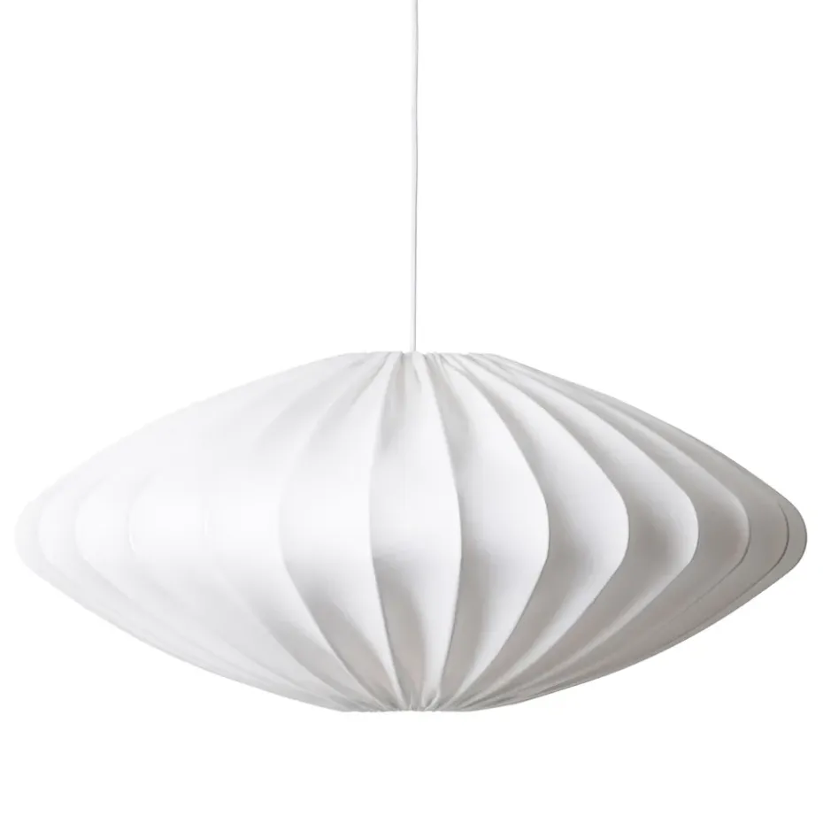 Abat-jour Ellipse 80 cm coton, Blanc