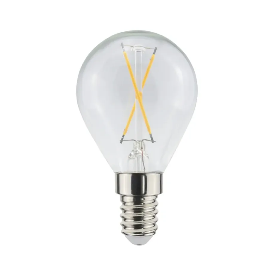 Ampoule à filament LED Airam, source de lumière en forme de boule, clair, non-dimmable, 2-filament e14, 1w