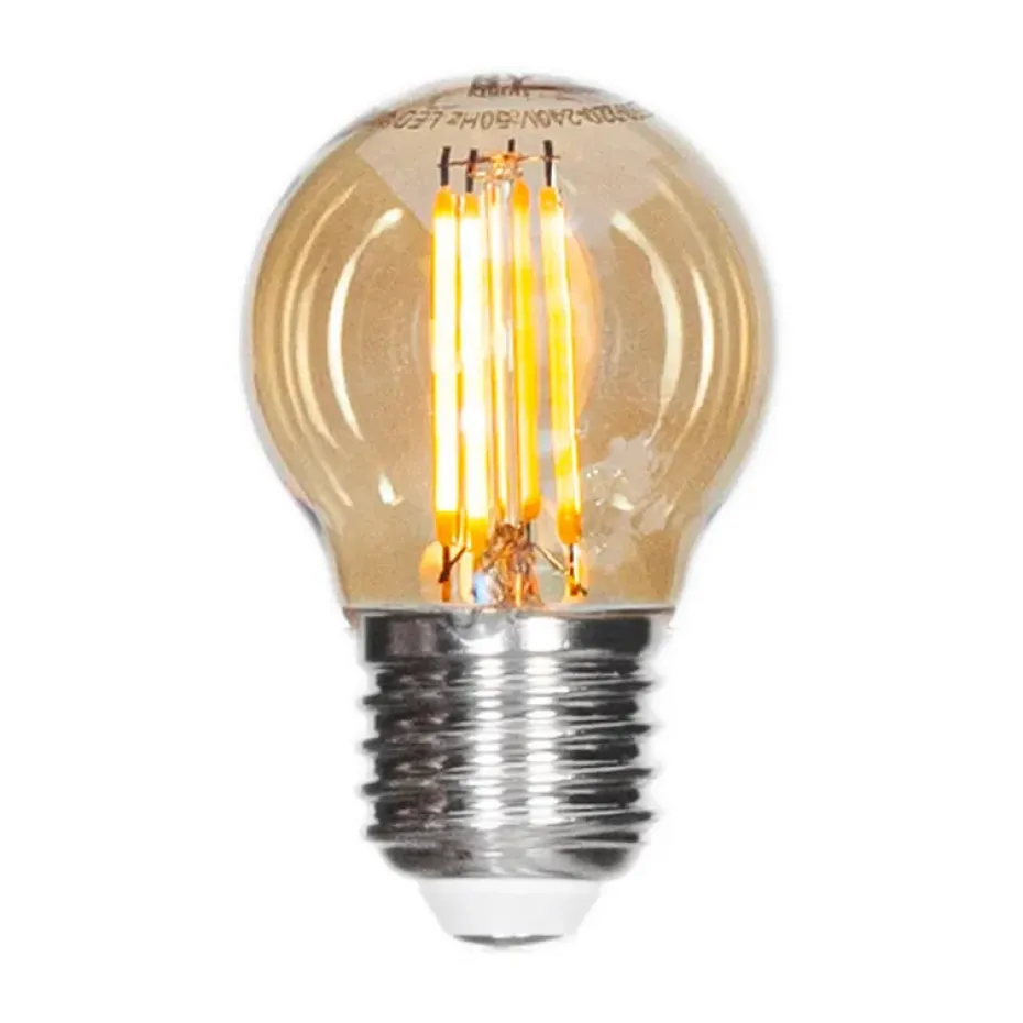 Ampoule filament LED dimmable globe E27 4W, Ambre Ø4,5 cm