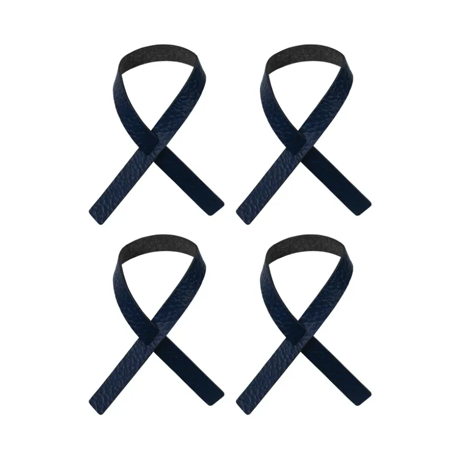 Anneaux de serviette Loop lot de 4, Bleu marine