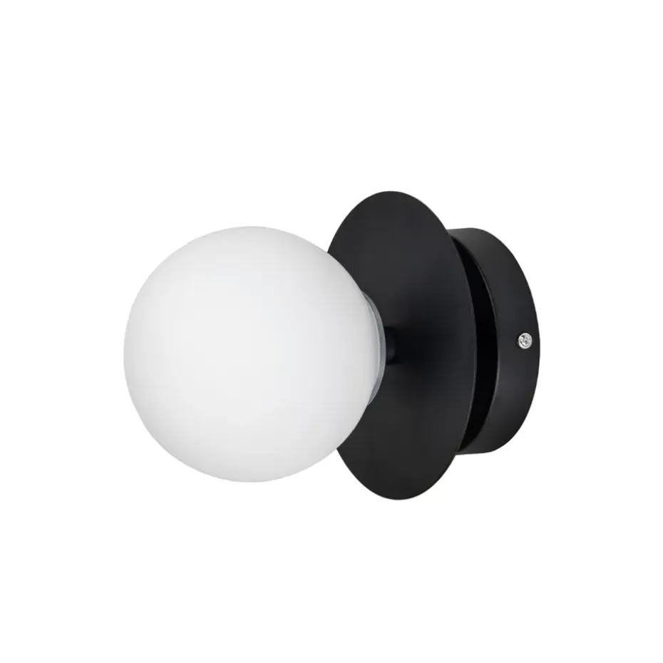 Applique Art Deco IP44, blanc/noir