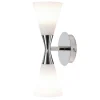 Applique murale Harlekin duo, chrome-blanc