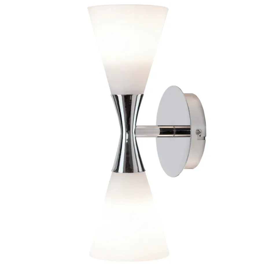 Applique murale Harlekin duo, chrome-blanc