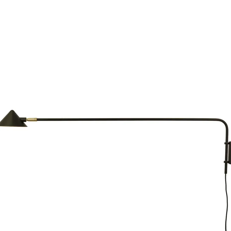 Applique murale Kelly long bras, Noir – doré