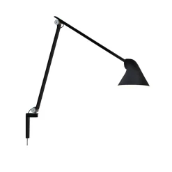 Applique murale NJP, Noir, bras long, LED, 3000k