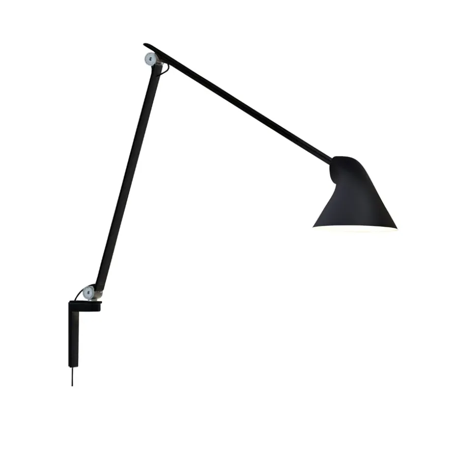 Applique murale NJP, Noir, bras long, LED, 3000k