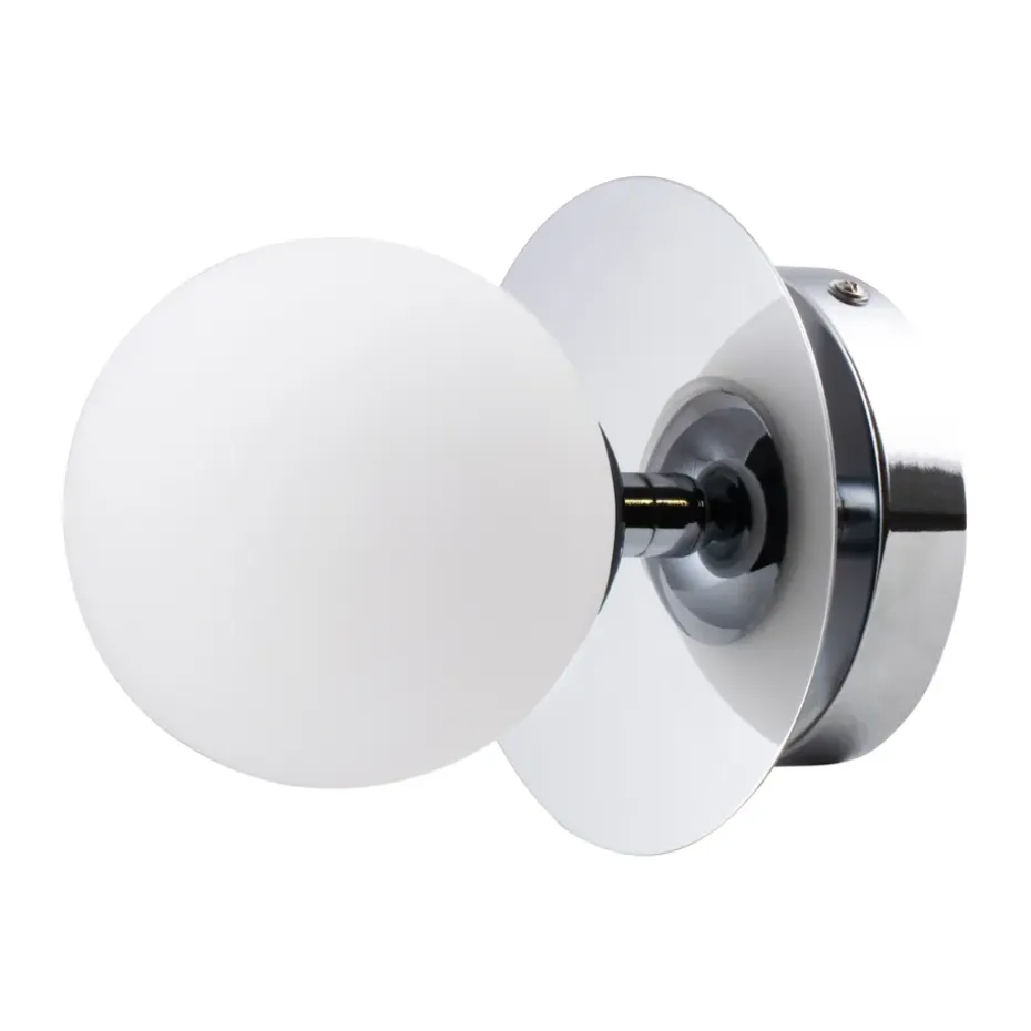 Applique murale/Plafonnier Art Deco IP44, Chrome-Blanc