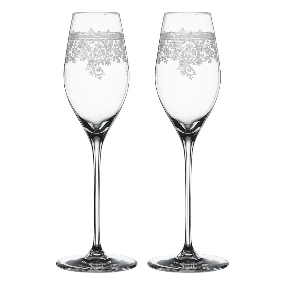 Arabesque Verre à champagne 30 cl Lot de 2, Transparent