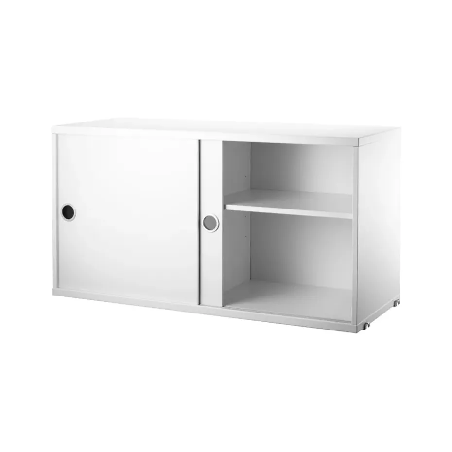 Armoire à portes coulissantes String, blanc, 78x30 cm