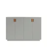 Armoire Frame 160 High , light grey, portes pliantes, 42 cm, cognac