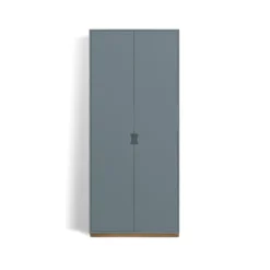 Armoire haute Snö F, Nordic blue, base en chêne, dj.42 cm