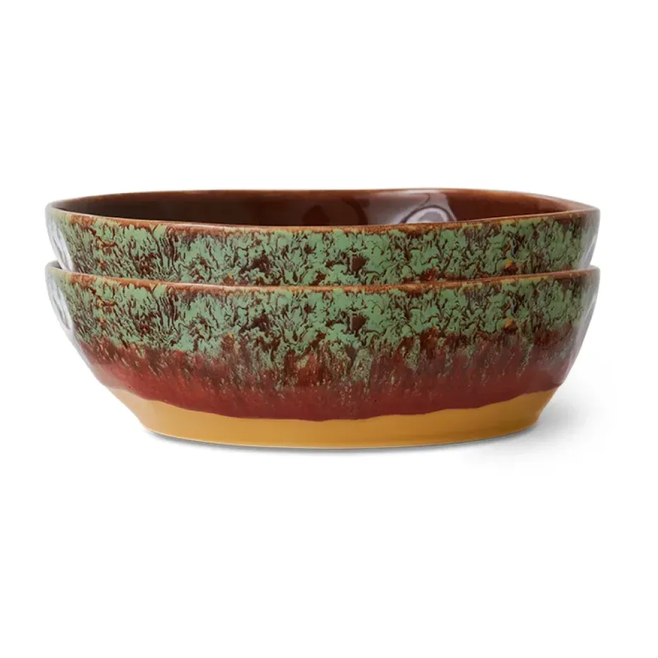 Assiette à pâtes 70's Ø19,5 cm, lot de 2, Cove