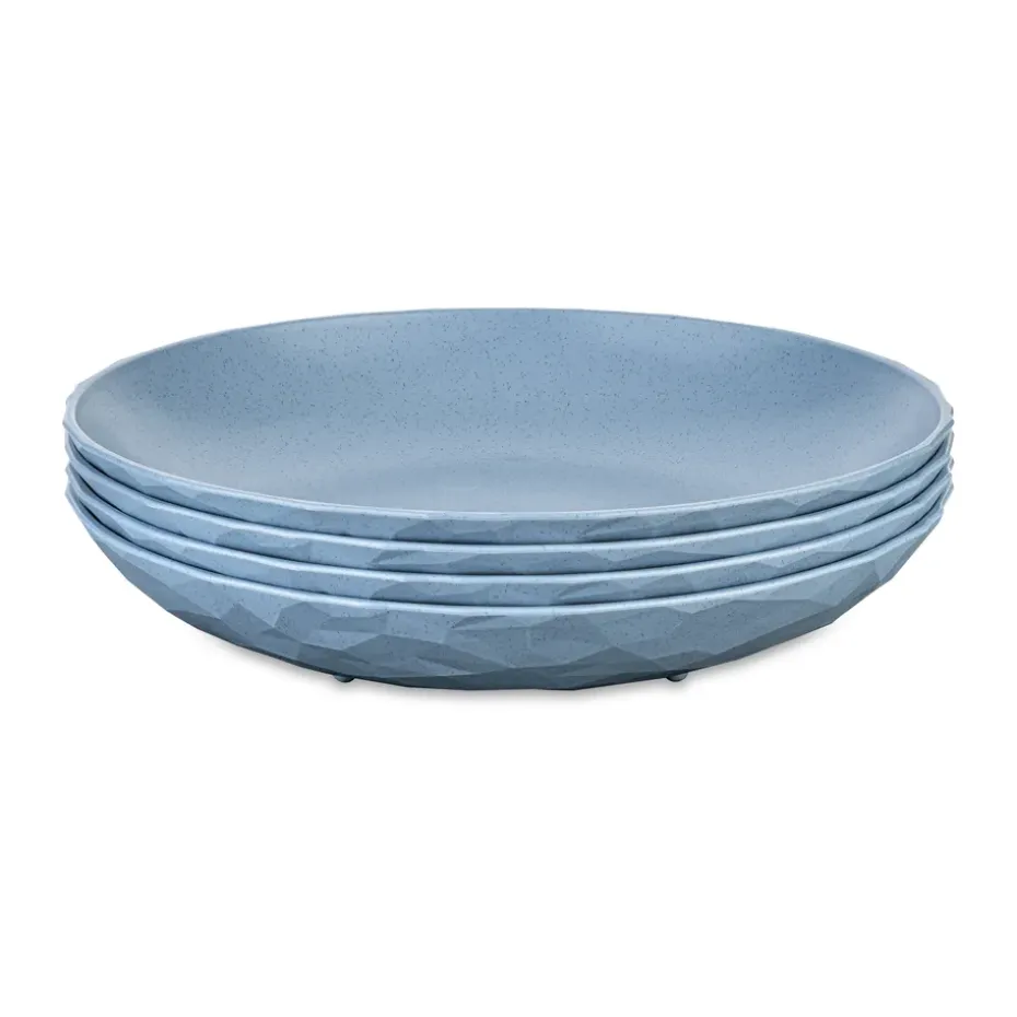 Assiette creuse Club thermoplastique biocirculaire Ø22 cm, 4 pièces, Nature flower blue