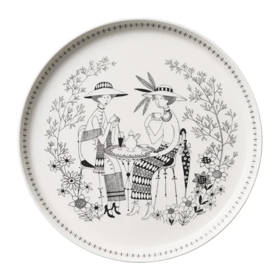 Assiette Emilia Ø 24 cm, Noir-blanc