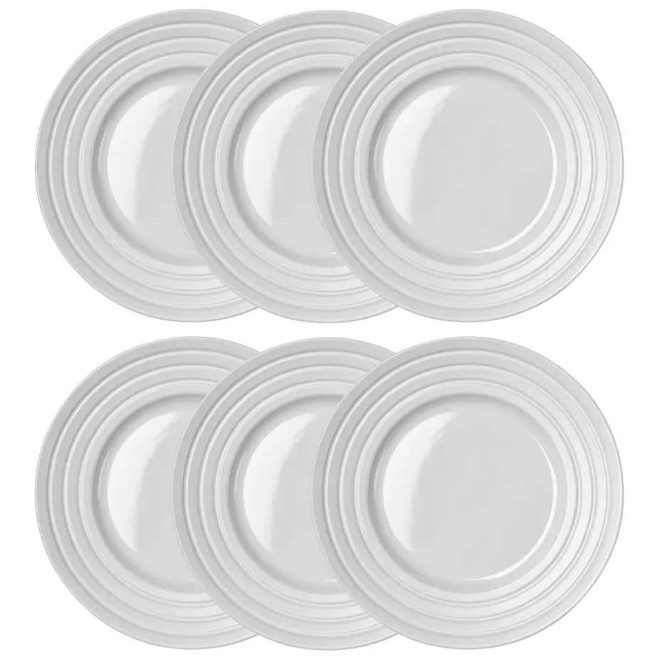 Assiette Lines Ø27 cm Lot de 6, Blanc