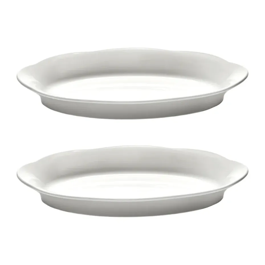 Assiette ovale creuse Silhouette M 15x24,5 cm lot de 2, Blanc
