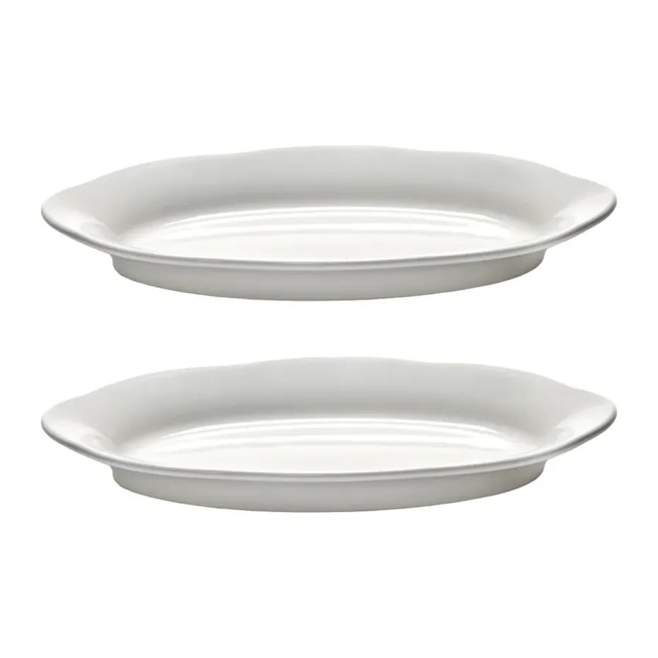 Assiette ovale creuse Silhouette S 10x18,5 cm lot de 2, Blanc