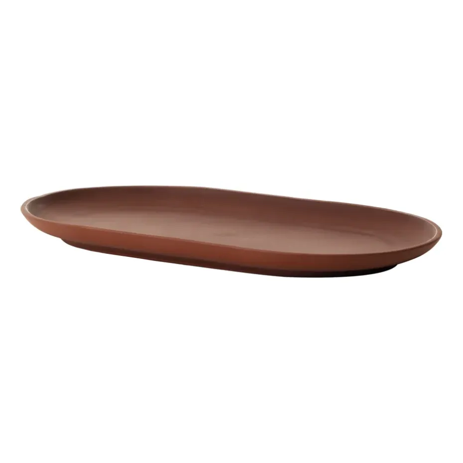 Assiette ovale Sand 12,5x20 cm, Red clay