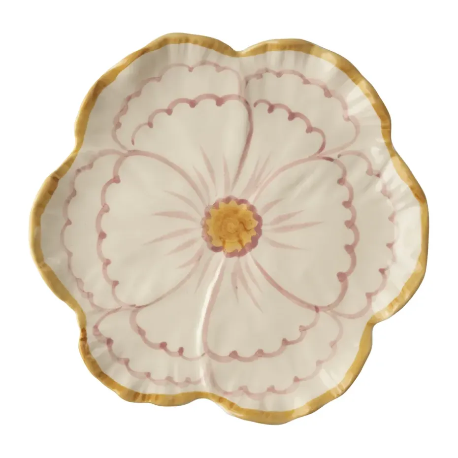 Assiette Rice Flower Ø19,5 cm, Yellow border