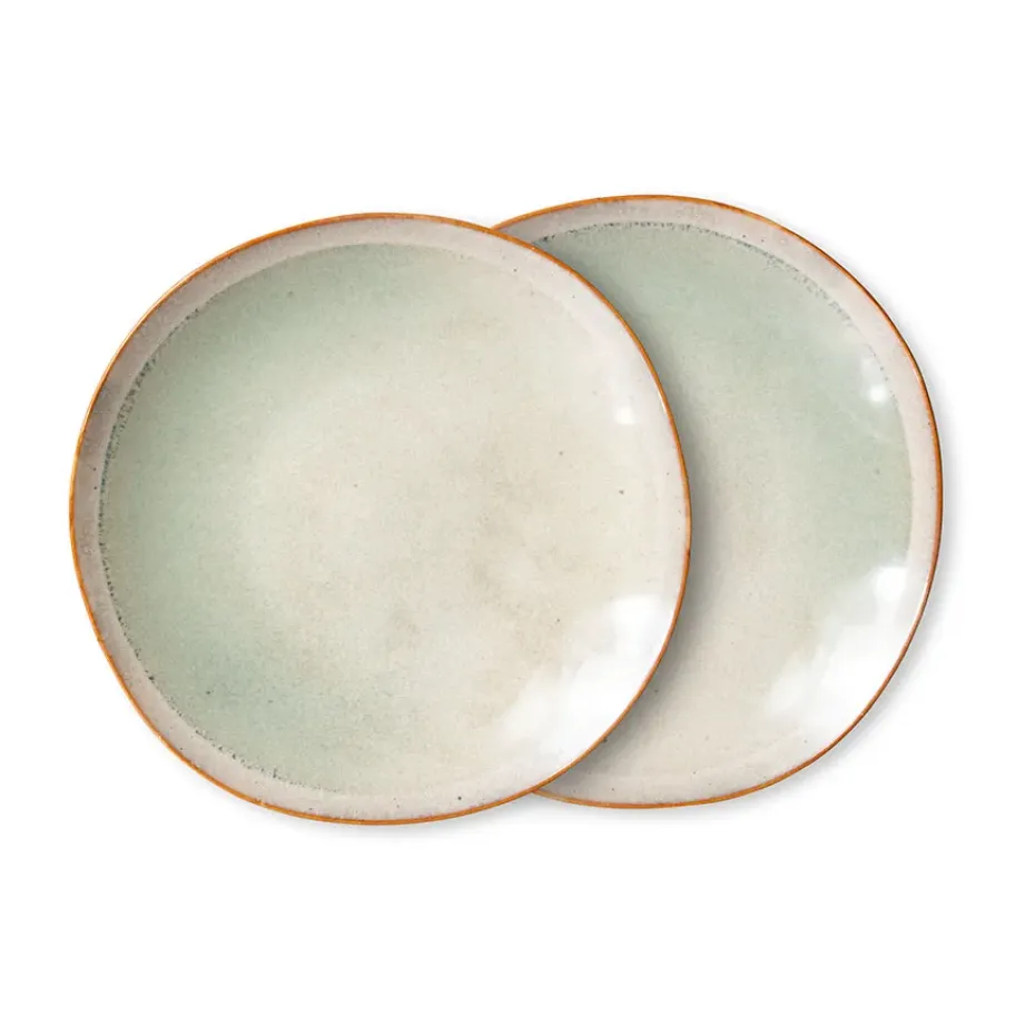 Assiette 70's 22cm lot de 2, Mist