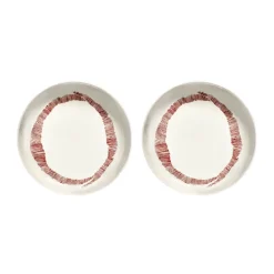 Assiettes creuses Ottolenghi Feast Ø22 cm lot de 2, White stripes-red