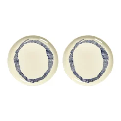 Assiettes Ottolenghi Feast L Ø26 cm lot de 2, White stripes-blue