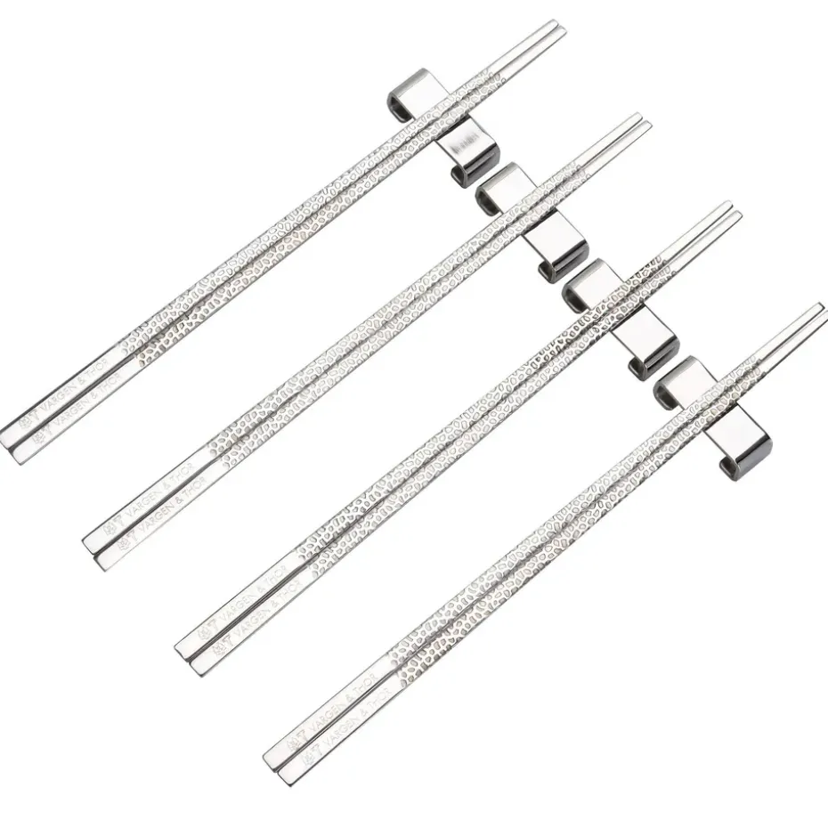 Baguettes Kito Chopsticks Lot de 4, Argenté