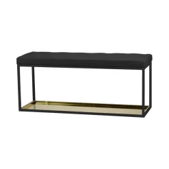 Banc 11, Noir-cuir noir-plaque en laiton