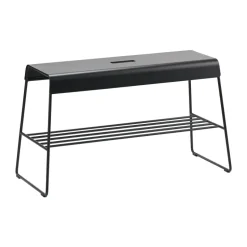Banc avec étagère A-bench outdoor 45 cm, Black