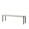 Banc Betty TK5, Black, assise en ruban de lin tressé naturel