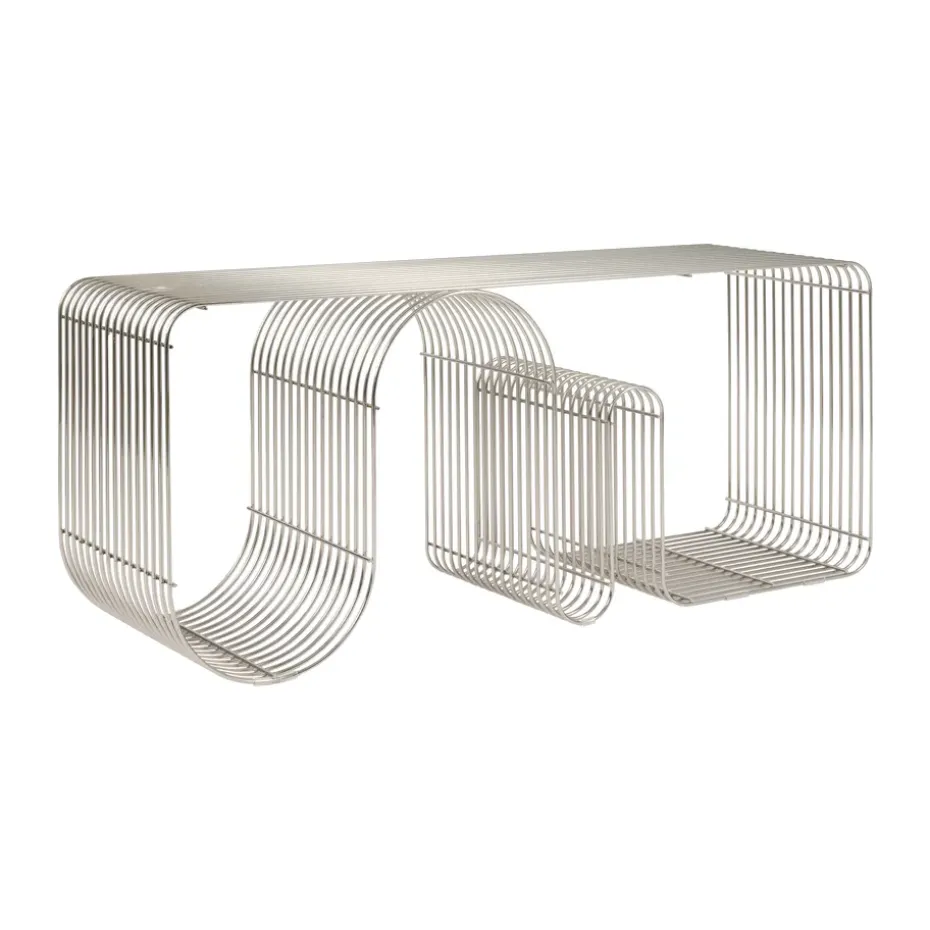 Banc d'assise Curva 100 cm, Argent