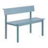 Banc Linear Steel avec dossier, Bleu pâle, 110x34 cm