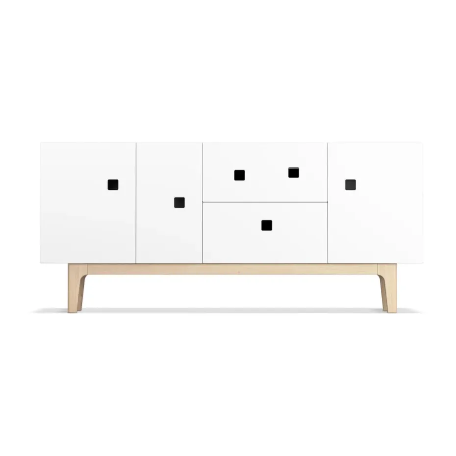 Banc multimédia Peep M2, blanc, chêne pigmenté blanc