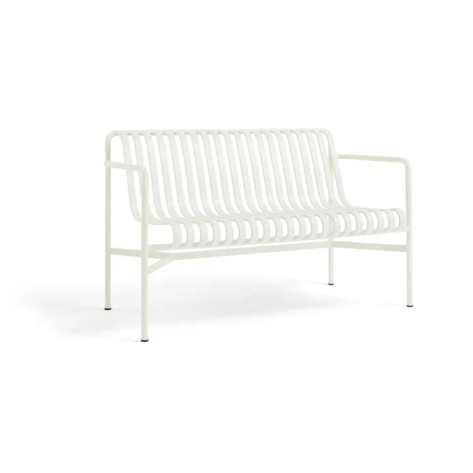 Banc Palissade Dining avec accoudoirs, Cream white