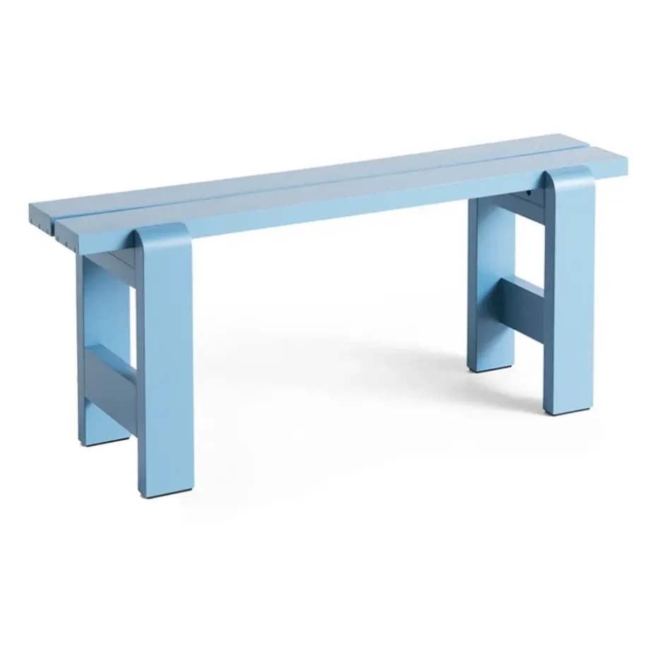 Banc Weekday 111x23 cm pin laqué, Azure blue