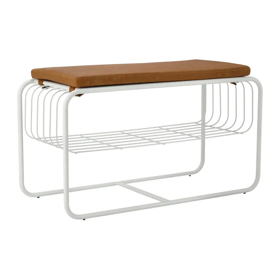 Banc/étagère à chaussures Nod 80x36c42 cm, White