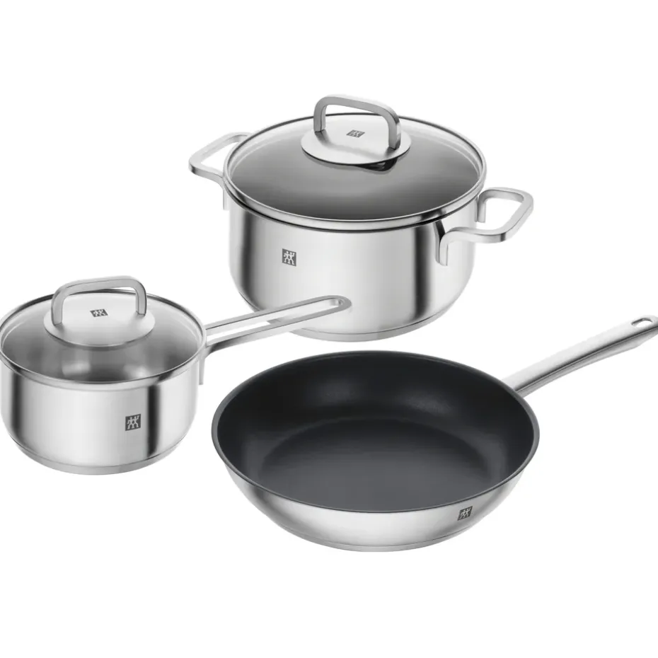Batterie de cuisine Zwilling Cube 3 Pièces, Acier inoxydable-transparent