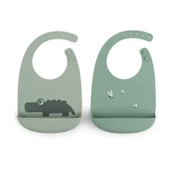 Bavoir Croco, lot de 2, Vert