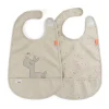 Bavoir Lalee avec velcro, lot de 2, Sable