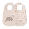 Bavoir Ozzo avec velcro, lot de 3, Poudre
