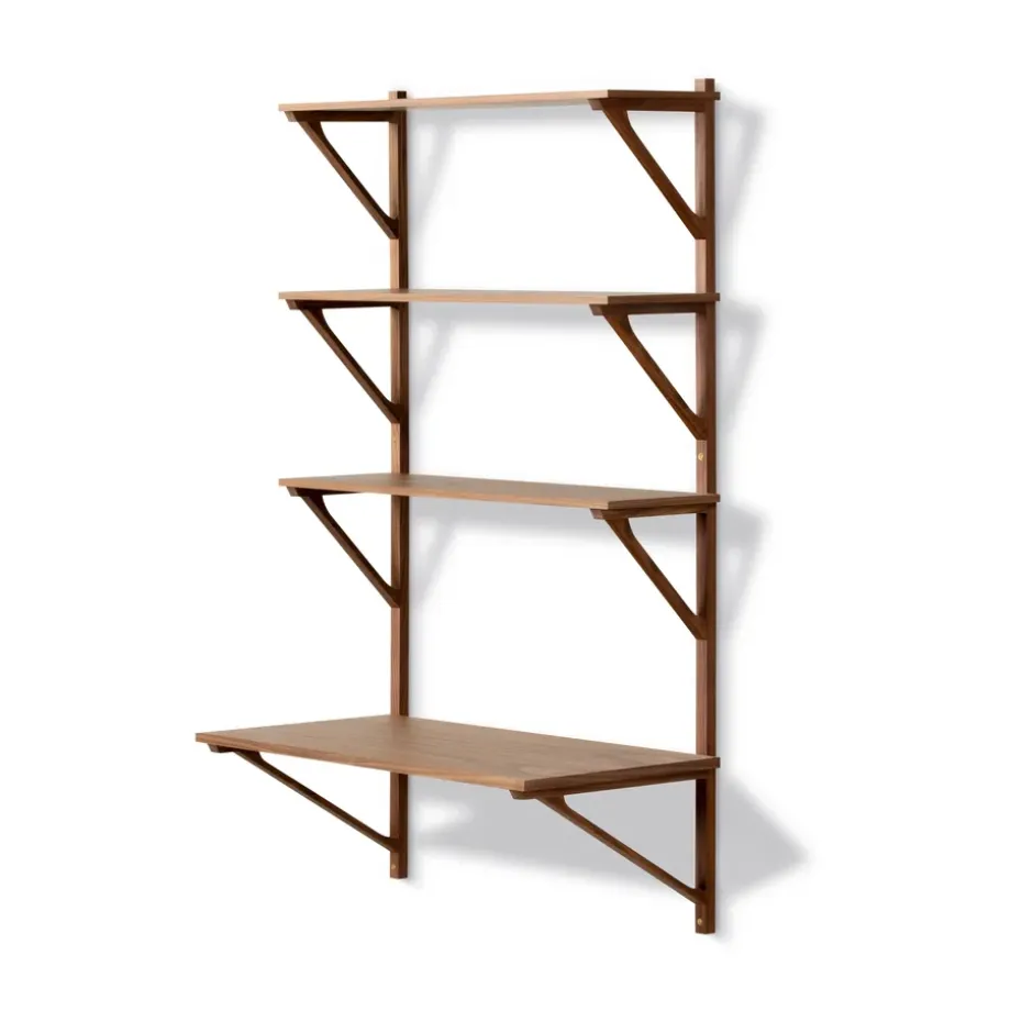 Bibliothèque avec bureau BM29 78x134 cm, Noyer laqué