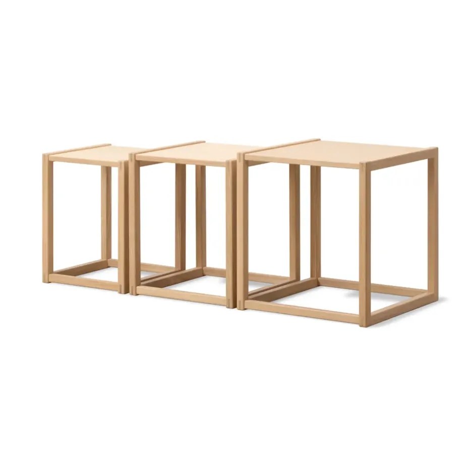 BM375 table gigogne 3 pièces, Chêne clair huilé