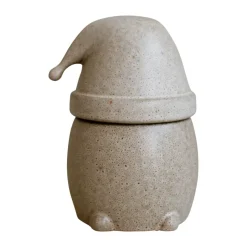 Bocal avec couvercle Eating Santa grand, Beige