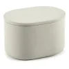 Bocal de stockage ovale avec couvercle Cose haut 6,5x10,2 cm, Beige