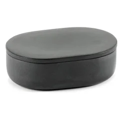 Bocal de stockage ovale avec couvercle Cose S 3,3x10,2 cm, Gris foncé
