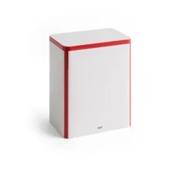 Bocal Tin Container large, Off white-red