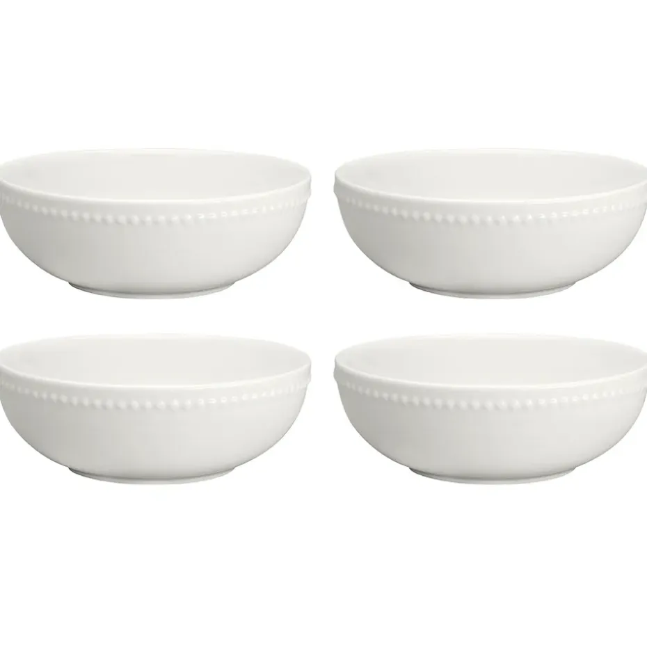Bol Dots 60cl Lot de 4, Blanc cassé