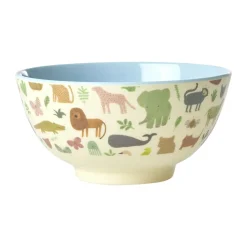 Bol en mélamine Rice medium, Sweet Jungle Print-Soft blue