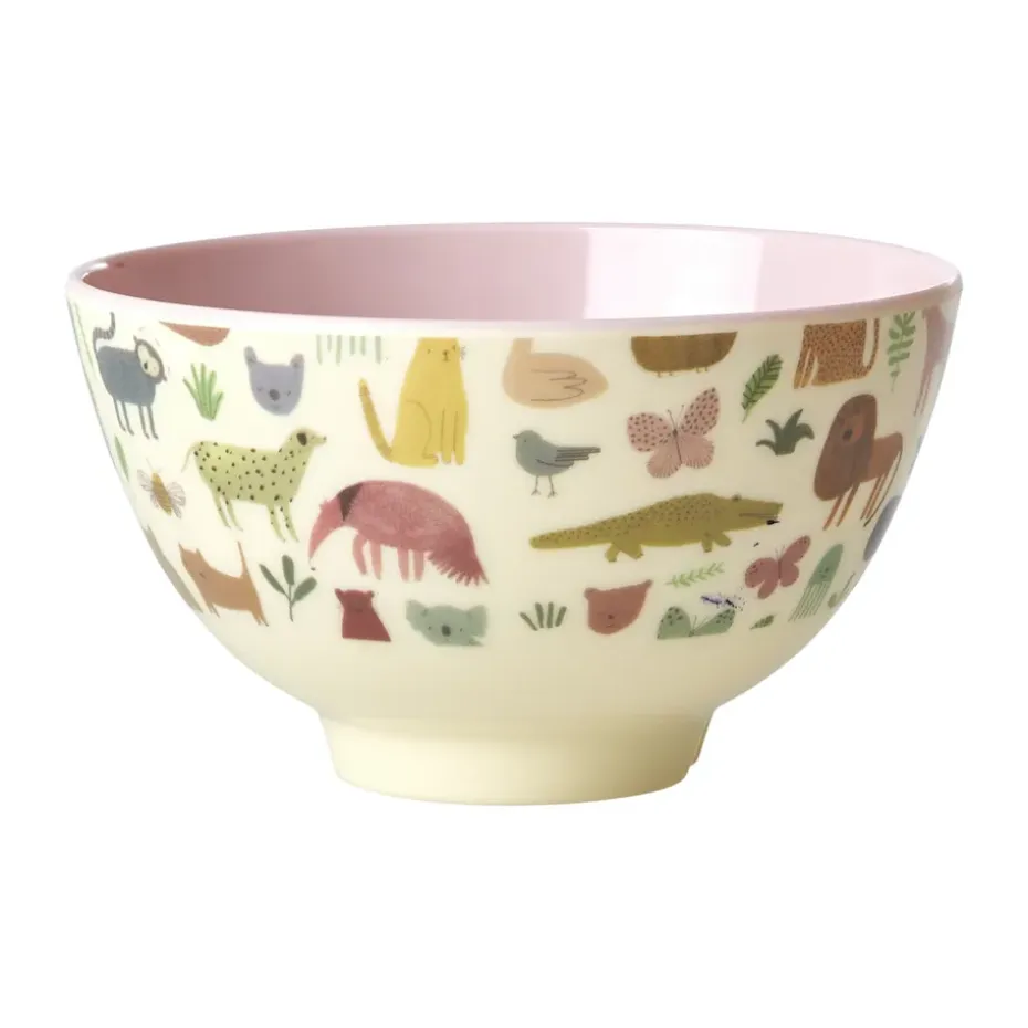 Bol en mélamine Rice small, Sweet Jungle Print-Soft Pink