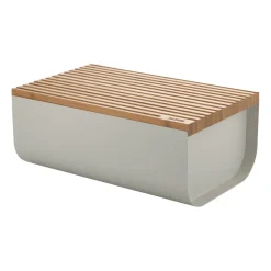 Boîte à pain Mattina 34 cm, Gris chaud-bambou